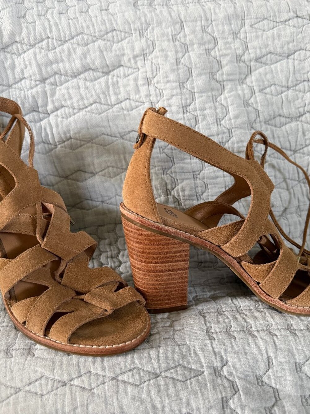 UGGs Strappy Beige Suede Sandals 7.5